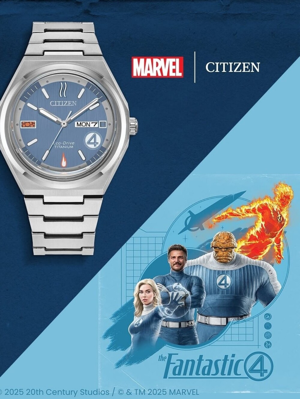 NWT CITIZEN MEN'S ECO-DRIVE FANTASTIC FOUR 39MM SUPER TITANIUM AW0131-66W